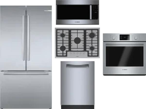 5 Piece Package Includes Refrigerator, Cooktop, Wall Oven, Microwave And Dishwasher