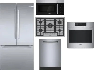 5 Piece Package Includes Refrigerator, Cooktop, Wall Oven, Microwave And Dishwasher