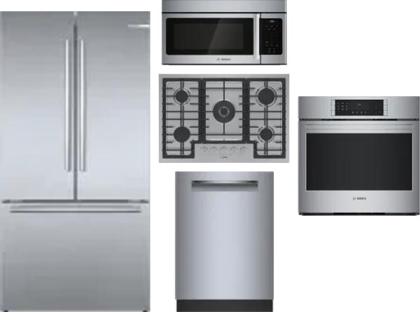 5 Piece Package Includes Refrigerator, Cooktop, Wall Oven, Microwave And Dishwasher