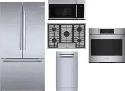 5 Piece Package Includes Refrigerator, Cooktop, Wall Oven, Microwave And Dishwasher