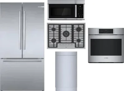 5 Piece Package Includes Refrigerator, Cooktop, Wall Oven, Microwave And Dishwasher