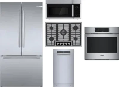 5 Piece Package Includes Refrigerator, Cooktop, Wall Oven, Microwave And Dishwasher