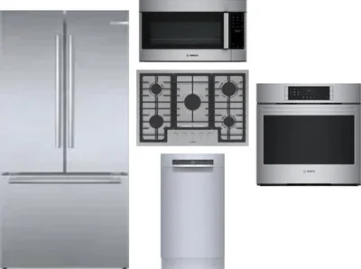 5 Piece Package Includes Refrigerator, Cooktop, Wall Oven, Microwave And Dishwasher