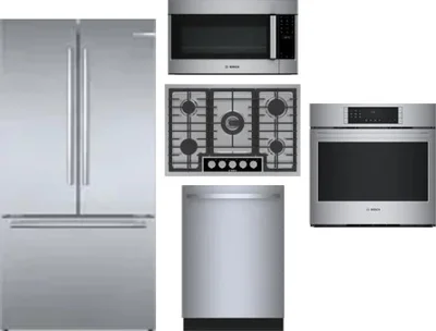 5 Piece Package Includes Refrigerator, Cooktop, Wall Oven, Microwave And Dishwasher
