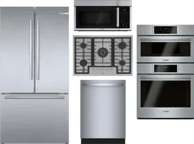 5 Piece Package Includes Refrigerator, Cooktop, Wall Oven, Microwave And Dishwasher