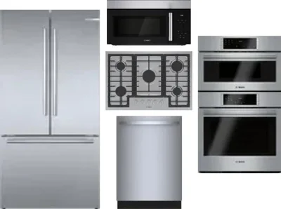 5 Piece Package Includes Refrigerator, Cooktop, Wall Oven, Microwave And Dishwasher