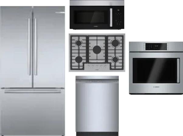 5 Piece Package Includes Refrigerator, Cooktop, Wall Oven, Microwave And Dishwasher