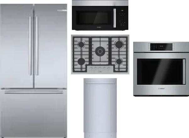 5 Piece Package Includes Refrigerator, Cooktop, Wall Oven, Microwave And Dishwasher