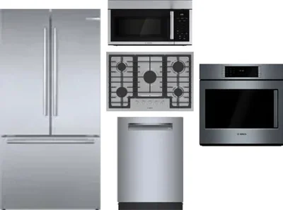 5 Piece Package Includes Refrigerator, Cooktop, Wall Oven, Microwave And Dishwasher