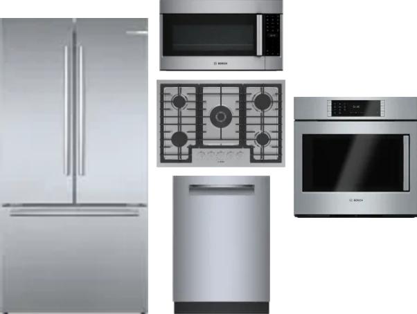 5 Piece Package Includes Refrigerator, Cooktop, Wall Oven, Microwave And Dishwasher