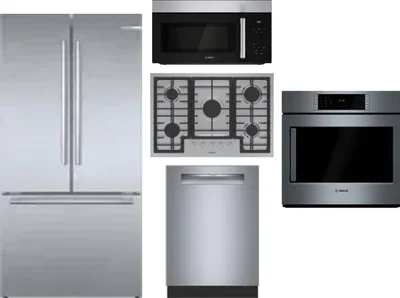 5 Piece Package Includes Refrigerator, Cooktop, Wall Oven, Microwave And Dishwasher
