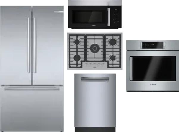 5 Piece Package Includes Refrigerator, Cooktop, Wall Oven, Microwave And Dishwasher