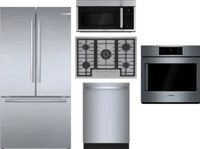 5 Piece Package Includes Refrigerator, Cooktop, Wall Oven, Microwave And Dishwasher
