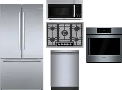 5 Piece Package Includes Refrigerator, Cooktop, Wall Oven, Microwave And Dishwasher