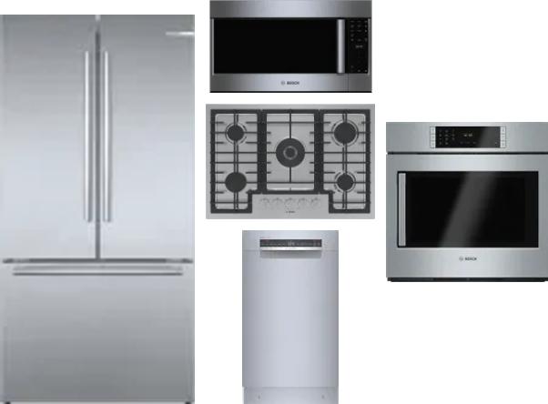 5 Piece Package Includes Refrigerator, Cooktop, Wall Oven, Microwave And Dishwasher