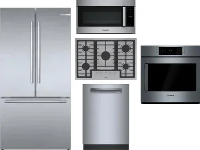 5 Piece Package Includes Refrigerator, Cooktop, Wall Oven, Microwave And Dishwasher
