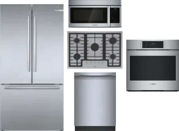 5 Piece Package Includes Refrigerator, Cooktop, Wall Oven, Microwave And Dishwasher