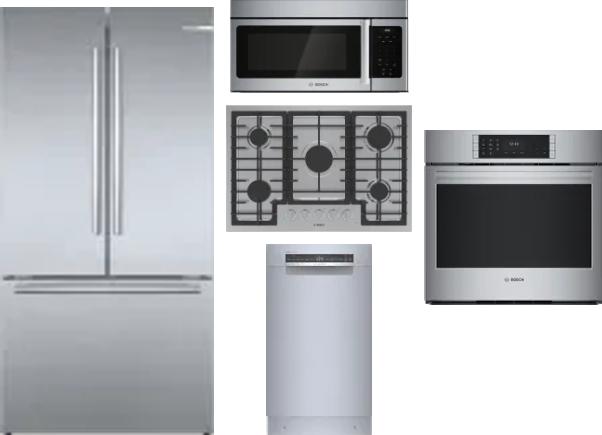 5 Piece Package Includes Refrigerator, Cooktop, Wall Oven, Microwave And Dishwasher