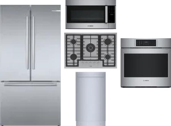 5 Piece Package Includes Refrigerator, Cooktop, Wall Oven, Microwave And Dishwasher