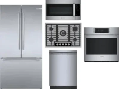 5 Piece Package Includes Refrigerator, Cooktop, Wall Oven, Microwave And Dishwasher