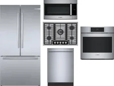 5 Piece Package Includes Refrigerator, Cooktop, Wall Oven, Microwave And Dishwasher