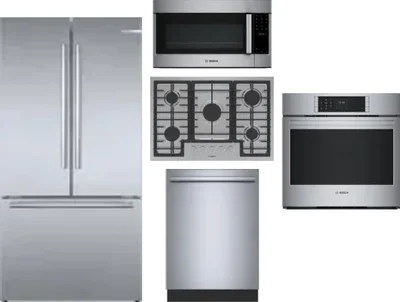 5 Piece Package Includes Refrigerator, Cooktop, Wall Oven, Microwave And Dishwasher