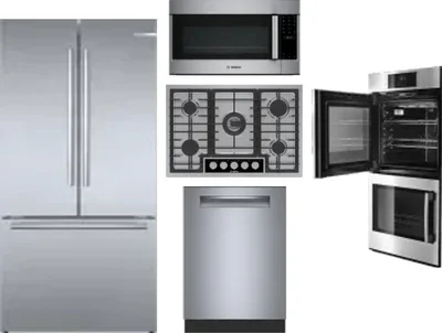 5 Piece Package Includes Refrigerator, Cooktop, Wall Oven, Microwave And Dishwasher