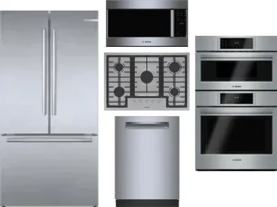 5 Piece Package Includes Refrigerator, Cooktop, Wall Oven, Microwave And Dishwasher