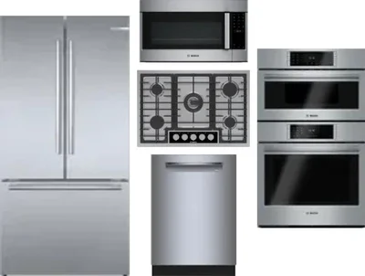 5 Piece Package Includes Refrigerator, Cooktop, Wall Oven, Microwave And Dishwasher