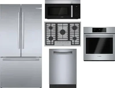5 Piece Package Includes Refrigerator, Cooktop, Wall Oven, Microwave And Dishwasher