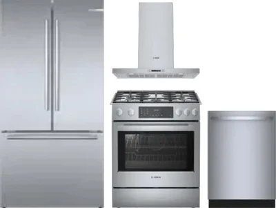 4 Piece Package Includes Refrigerator, Range, Hood And Dishwasher