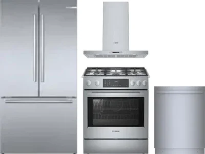 4 Piece Package Includes Refrigerator, Range, Hood And Dishwasher