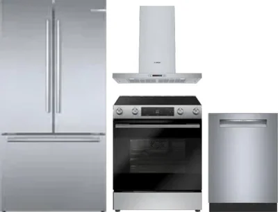4 Piece Package Includes Refrigerator, Range, Hood And Dishwasher