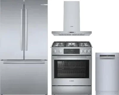 4 Piece Package Includes Refrigerator, Range, Hood And Dishwasher