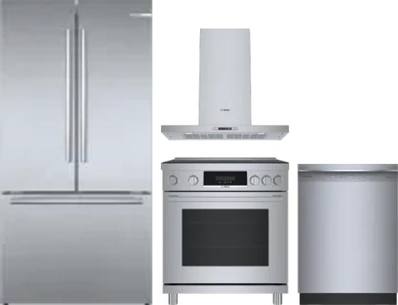4 Piece Package Includes Refrigerator, Range, Hood And Dishwasher