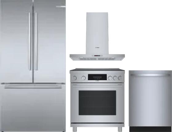 4 Piece Package Includes Refrigerator, Range, Hood And Dishwasher