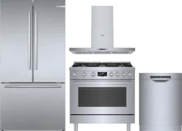 4 Piece Package Includes Refrigerator, Range, Hood And Dishwasher