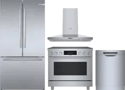 4 Piece Package Includes Refrigerator, Range, Hood And Dishwasher