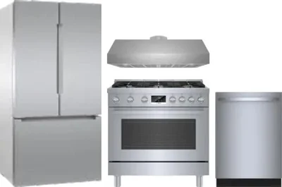 4 Piece Package Includes Refrigerator, Range, Hood And Dishwasher