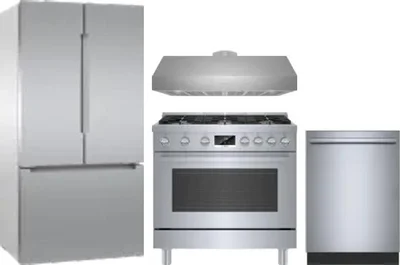 4 Piece Package Includes Refrigerator, Range, Hood And Dishwasher