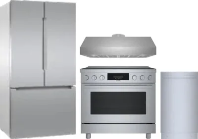 4 Piece Package Includes Refrigerator, Range, Hood And Dishwasher