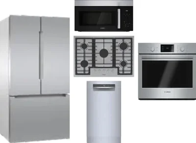 5 Piece Package Includes Refrigerator, Cooktop, Wall Oven, Microwave And Dishwasher