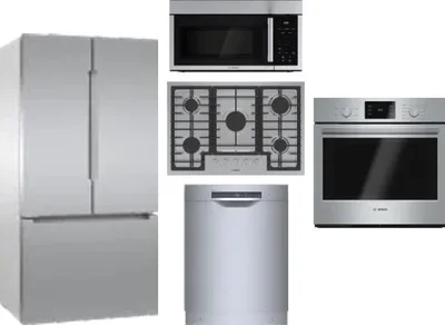 5 Piece Package Includes Refrigerator, Cooktop, Wall Oven, Microwave And Dishwasher