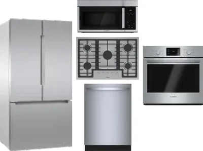 5 Piece Package Includes Refrigerator, Cooktop, Wall Oven, Microwave And Dishwasher