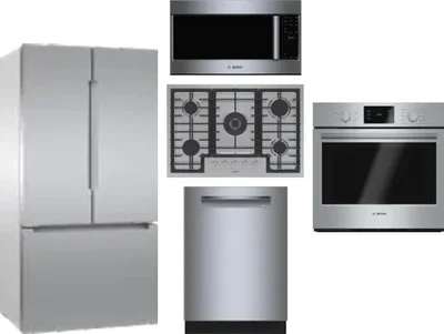 5 Piece Package Includes Refrigerator, Cooktop, Wall Oven, Microwave And Dishwasher