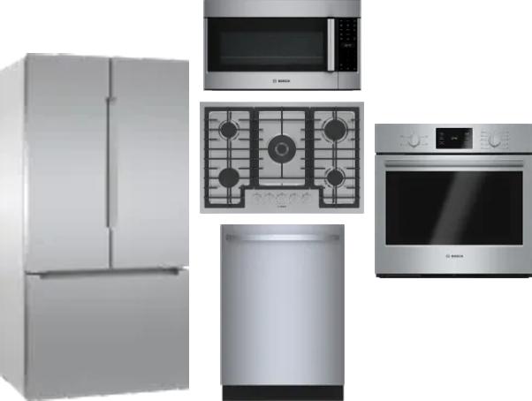 5 Piece Package Includes Refrigerator, Cooktop, Wall Oven, Microwave And Dishwasher