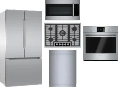 5 Piece Package Includes Refrigerator, Cooktop, Wall Oven, Microwave And Dishwasher