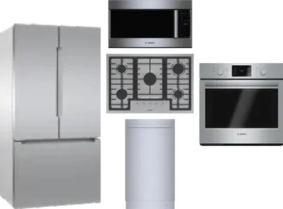 5 Piece Package Includes Refrigerator, Cooktop, Wall Oven, Microwave And Dishwasher