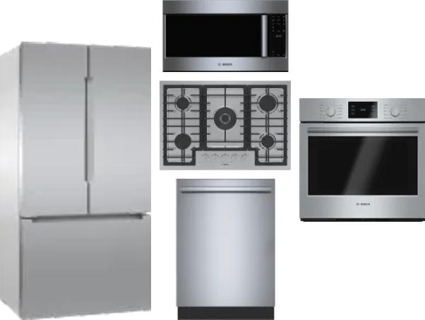 5 Piece Package Includes Refrigerator, Cooktop, Wall Oven, Microwave And Dishwasher