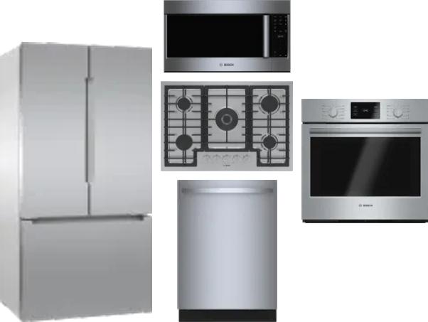 5 Piece Package Includes Refrigerator, Cooktop, Wall Oven, Microwave And Dishwasher